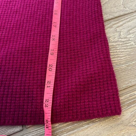 White + Warren waffle texturized cashmere sweater fuchsia pink sz S - Picture 3 of 5